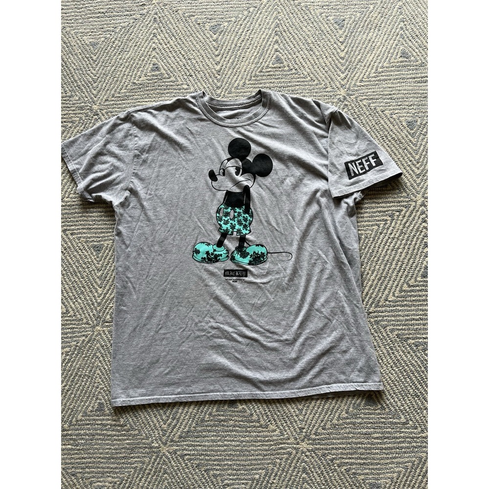 NEFF Disney‎ Mickey Too Many People Grow Up T-Shirt - Grey - XXL
